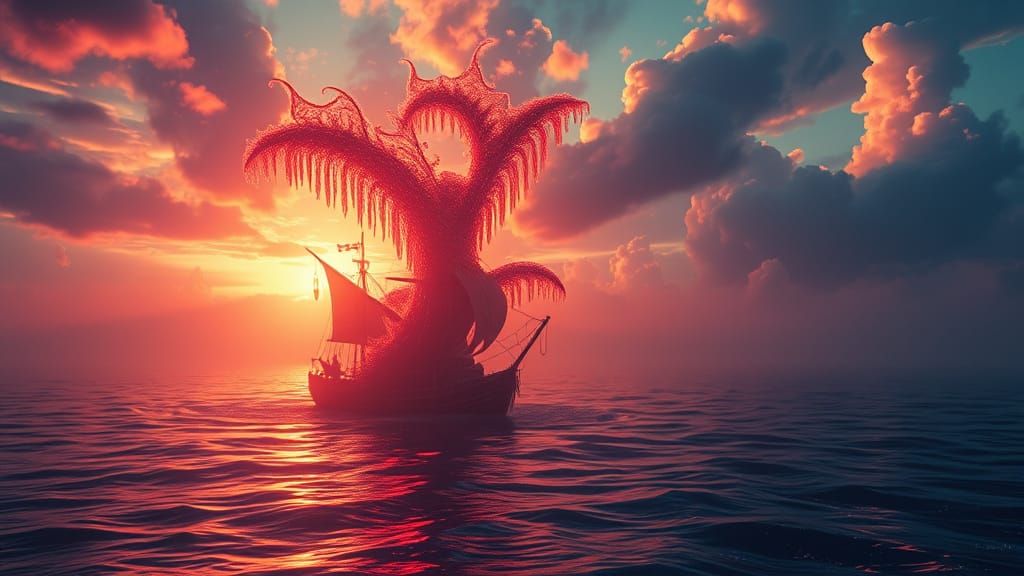 Coral Paradise: Detailed Matte Painting in 8k