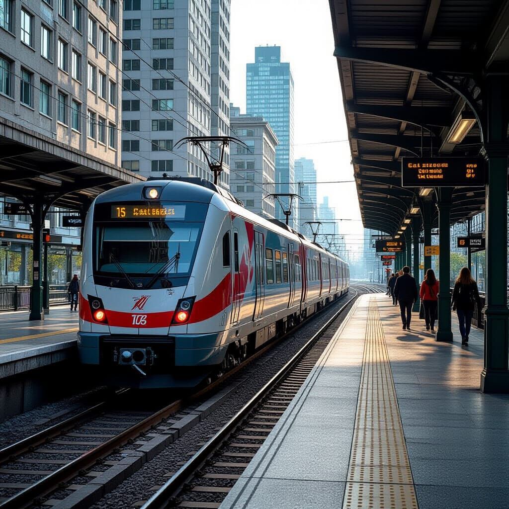 Morning Train in the City