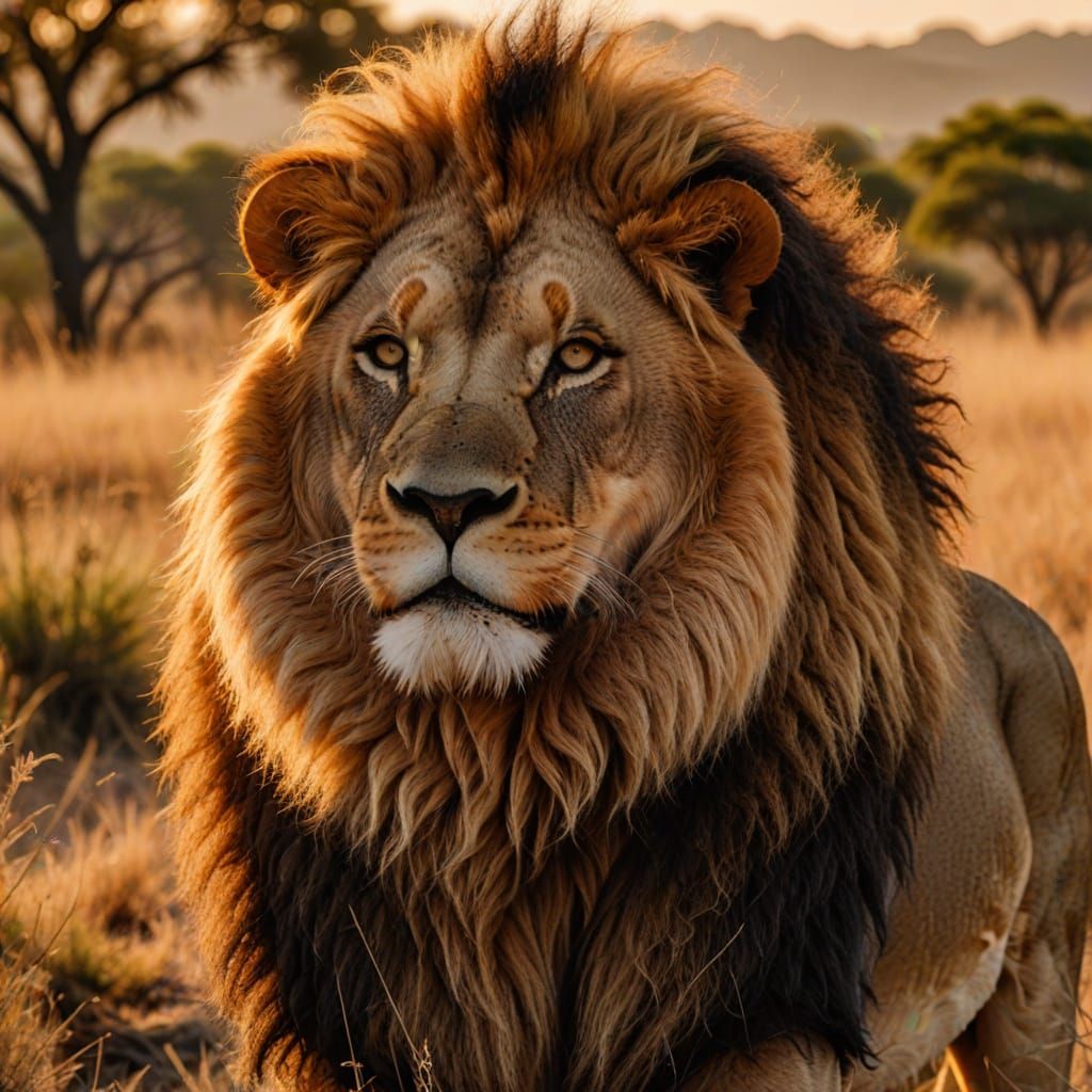 Majestic Lion of the African Savannah