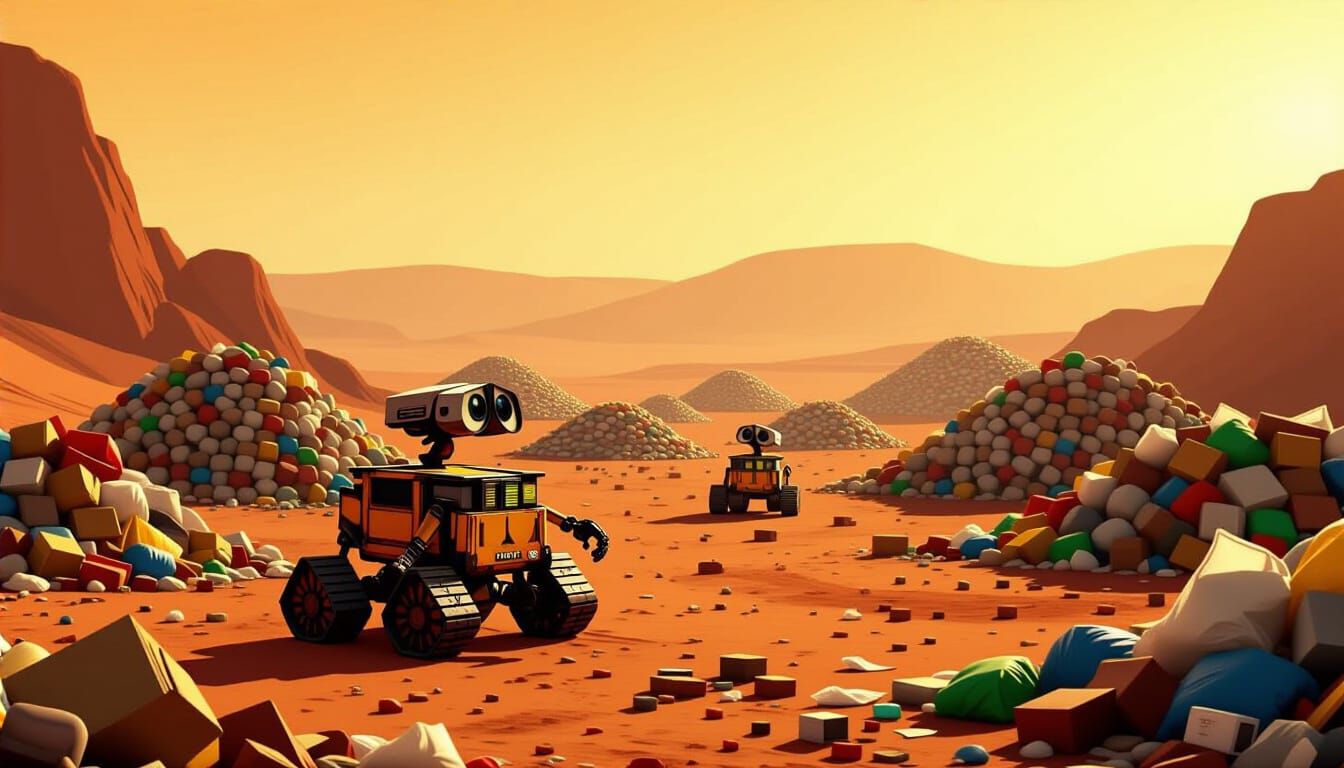 Dystopian Mars Colony Overwhelmed by Indestructible Garbage