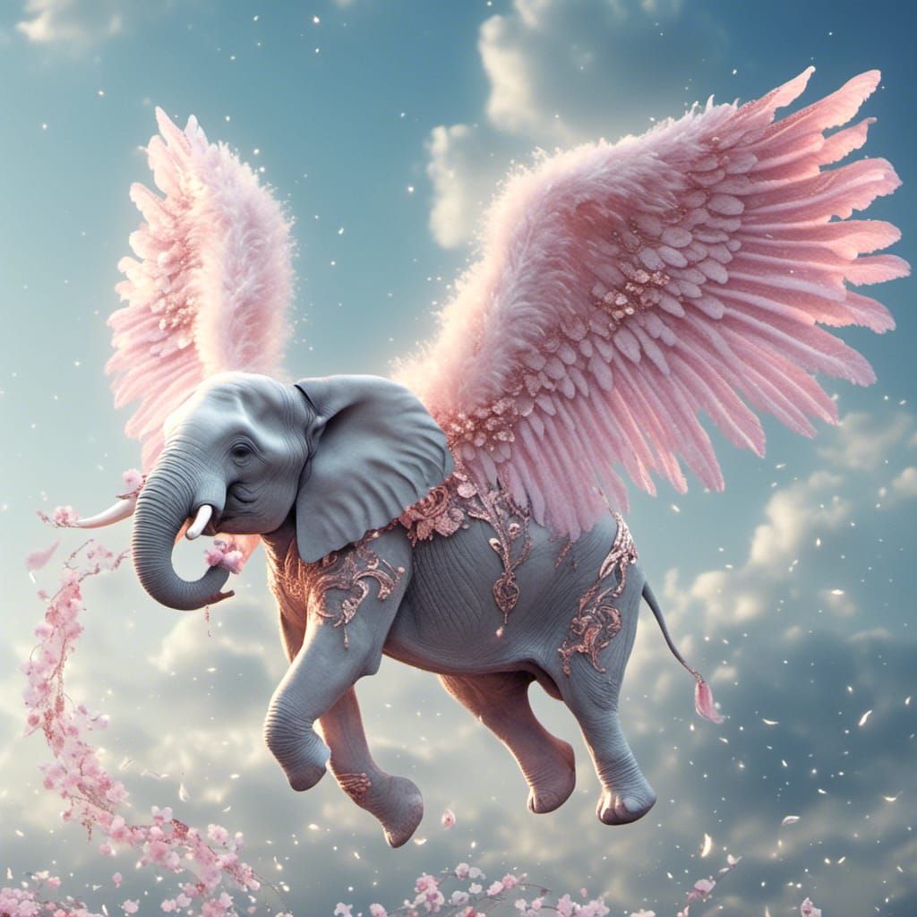 flying angel elephant