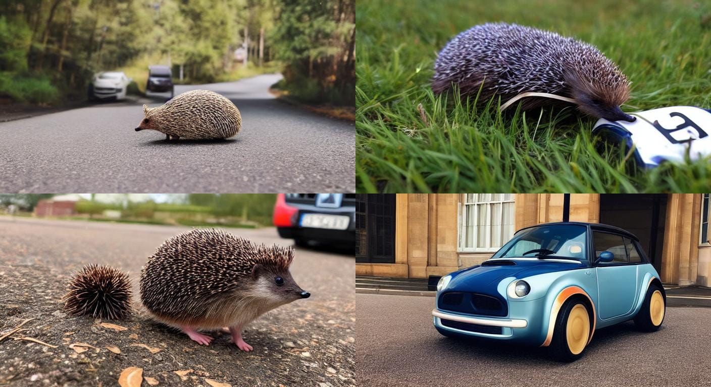 Hedgehog's Cosmic Road Trip: A Whimsical AI Journey