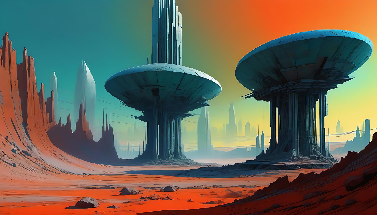 Epic Alien Landscape with Crystal City