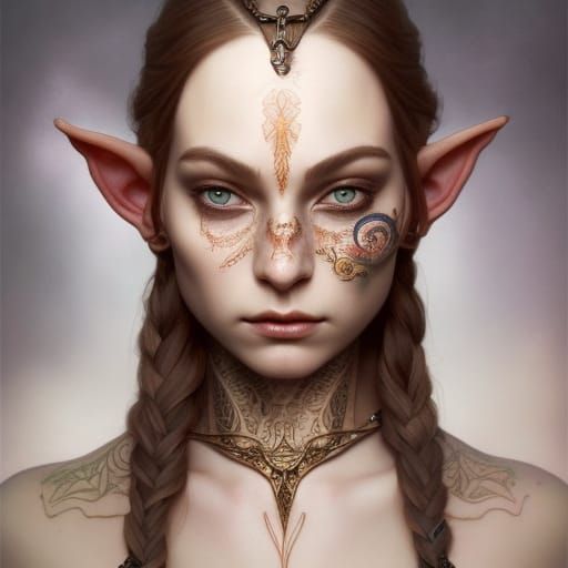 Intricate Portrait of an Elf Baby in Hyperdetailed Style