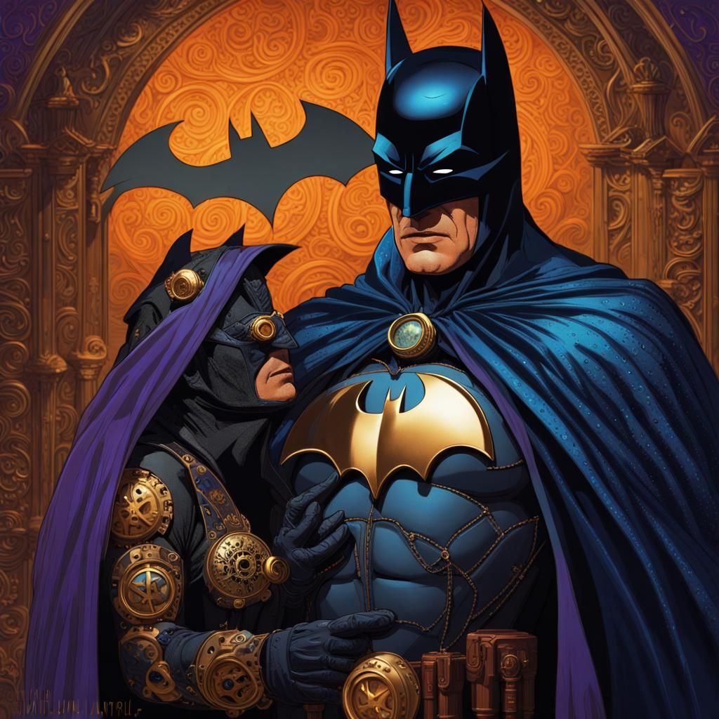 Bruce is not impressed with steam punk wired batman