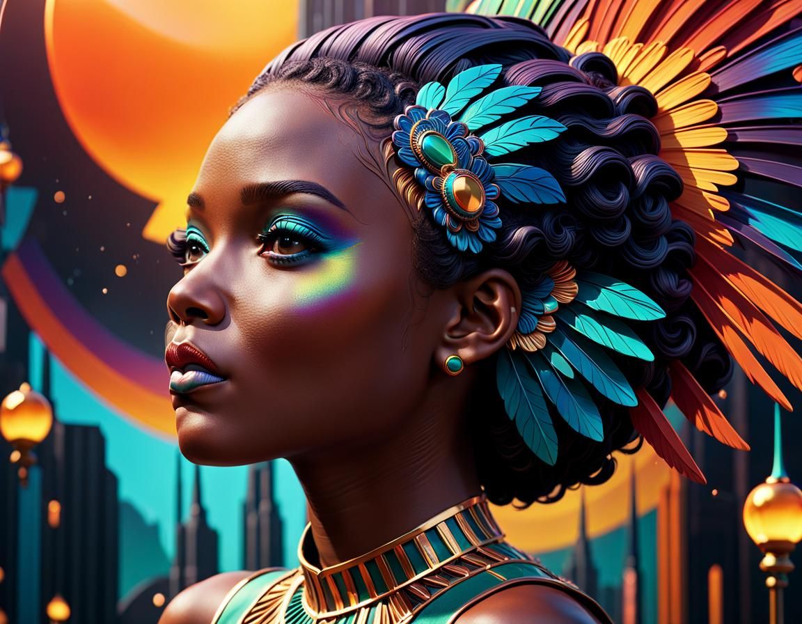 Colorful Art Deco Fantasy Concept Art in 8K