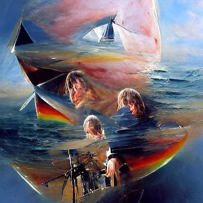 Psychedelic Oil Painting Inspired by Pink Floyd