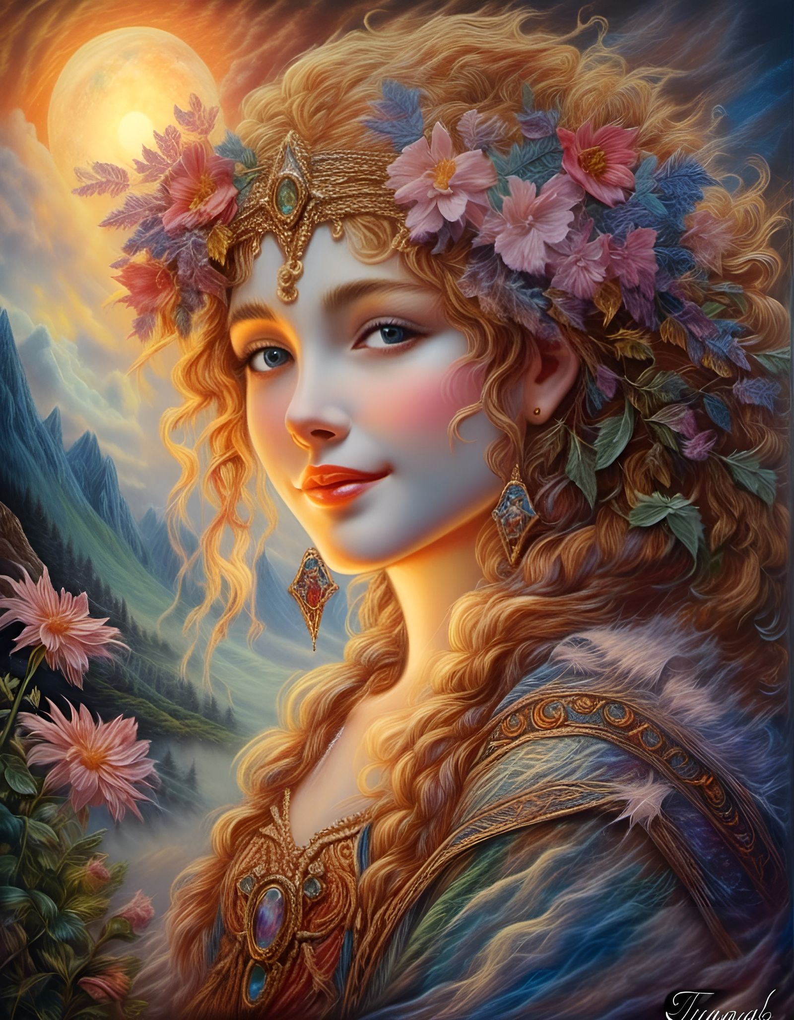 Warm Colors Smile in Ukiyo-e Style