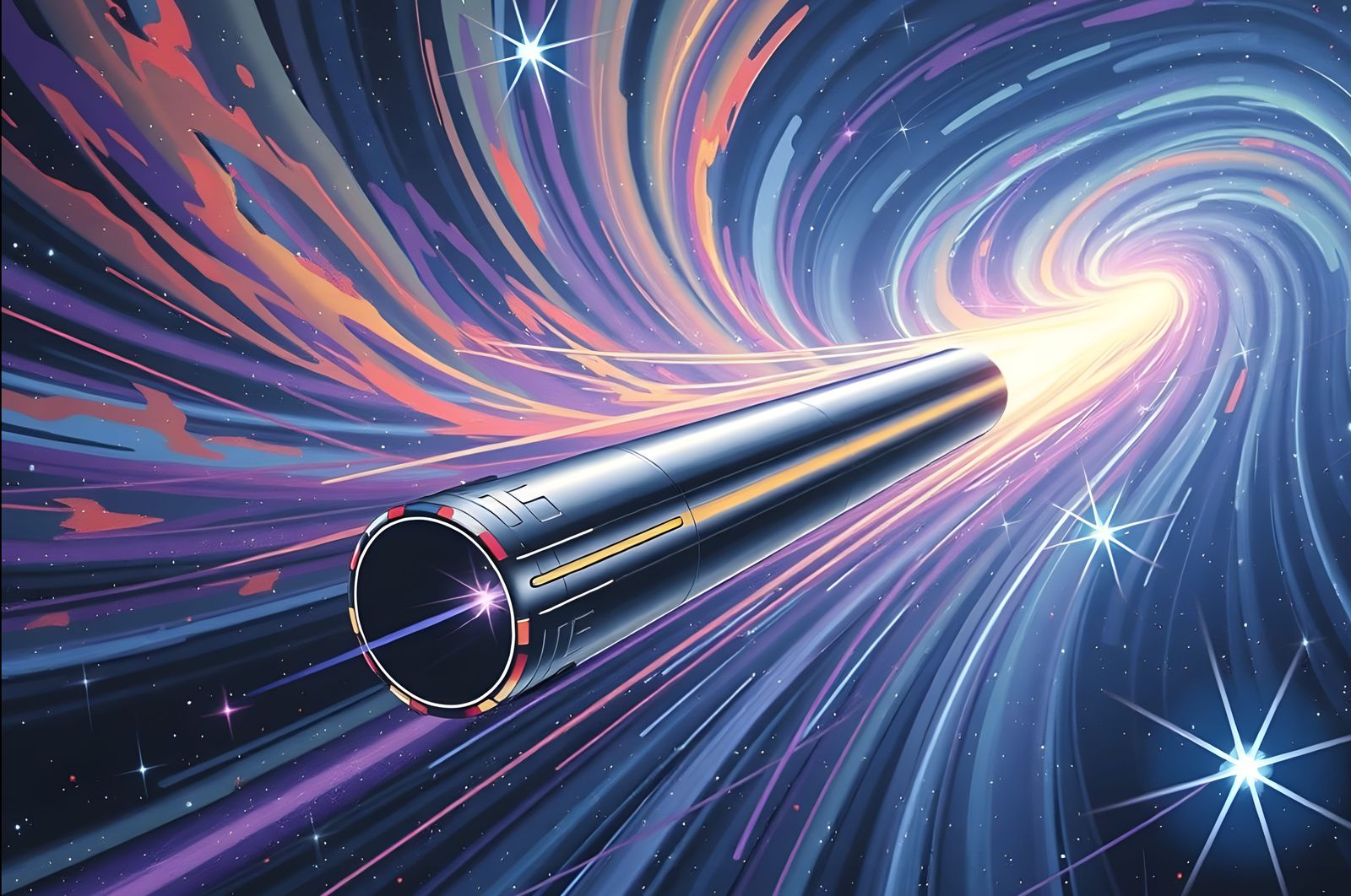 Cosmic Starship Blazing Through Interstellar Plasma