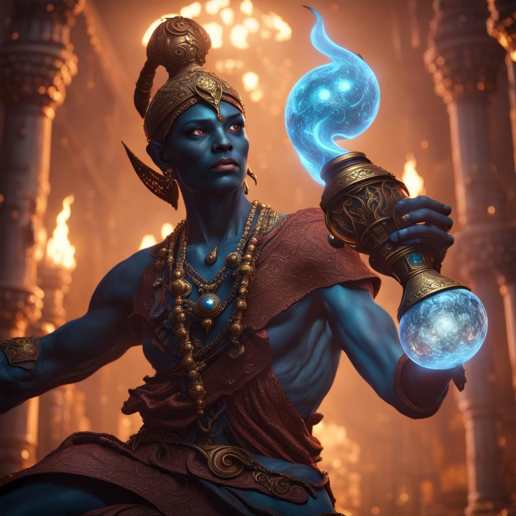 Evil Genie Emerges From Magic Lamp