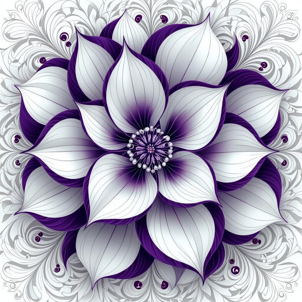 Lizzie Anthers Flowers in Abstract Fractal Vector Art
