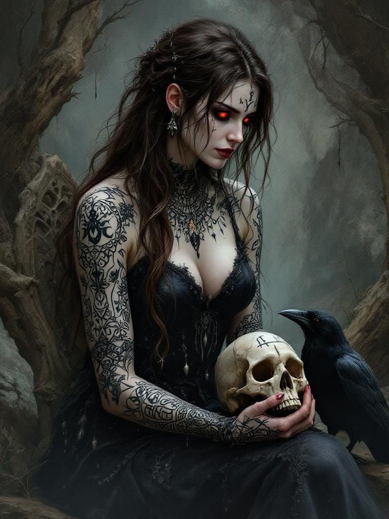 Viking Necromancer in Fjords as Dark Fantasy Art