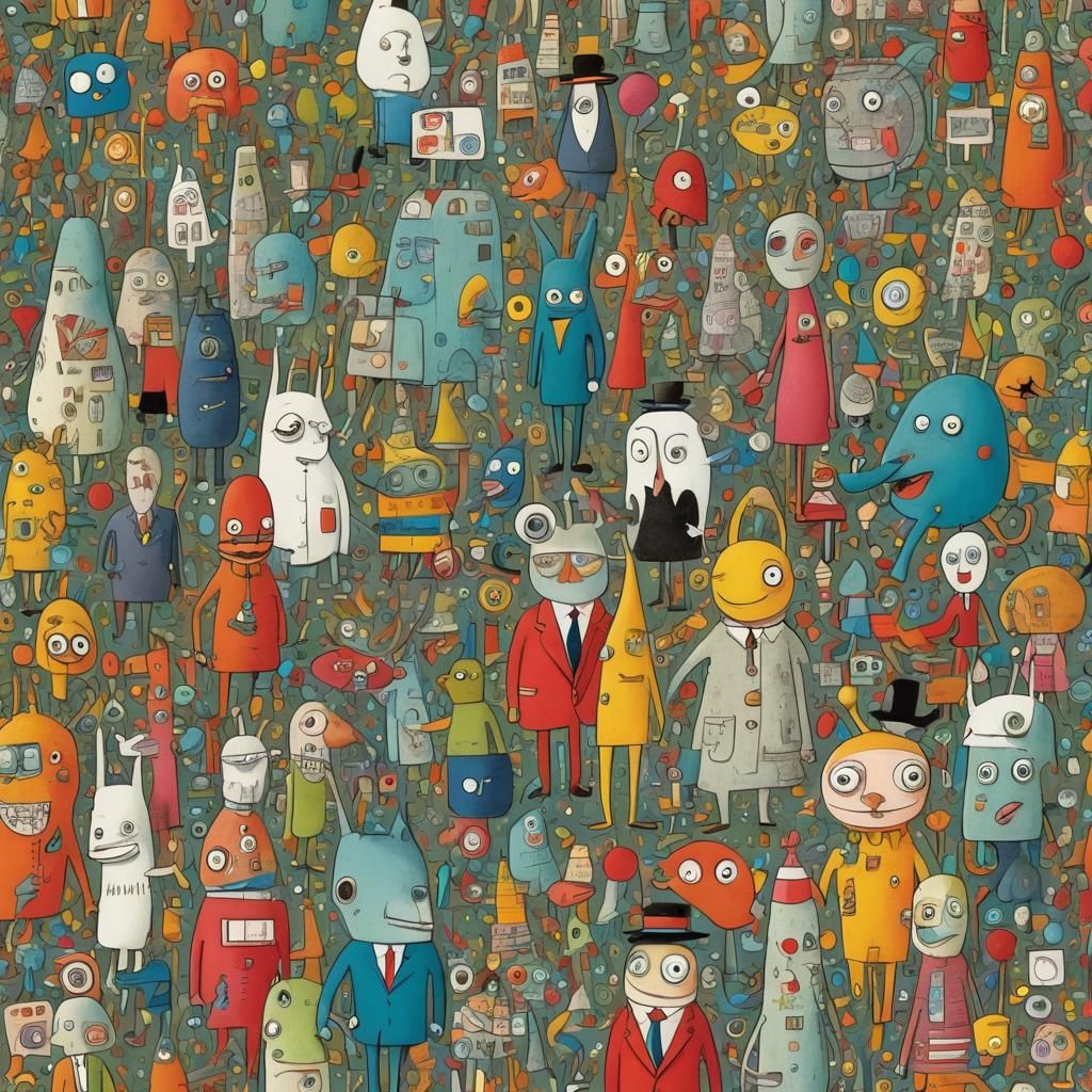 Pop Surrealism Anthropomorphic Caricature in Pop Art Style