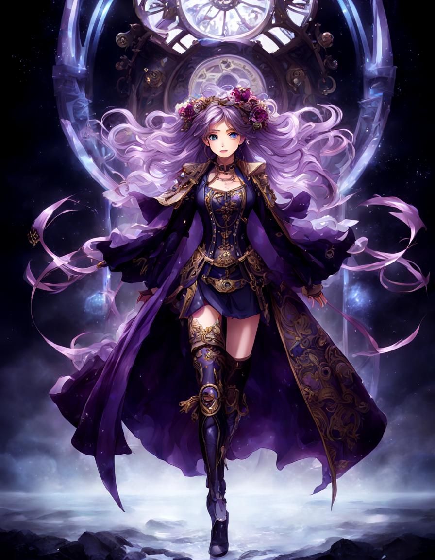 Ethereal Noble Maiden in Steampunk Dreamscape