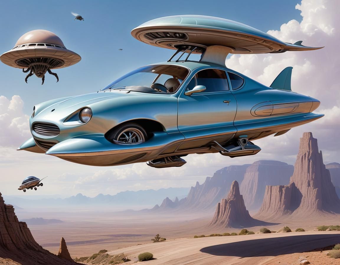 Futuristic Alien Flying Car Concept