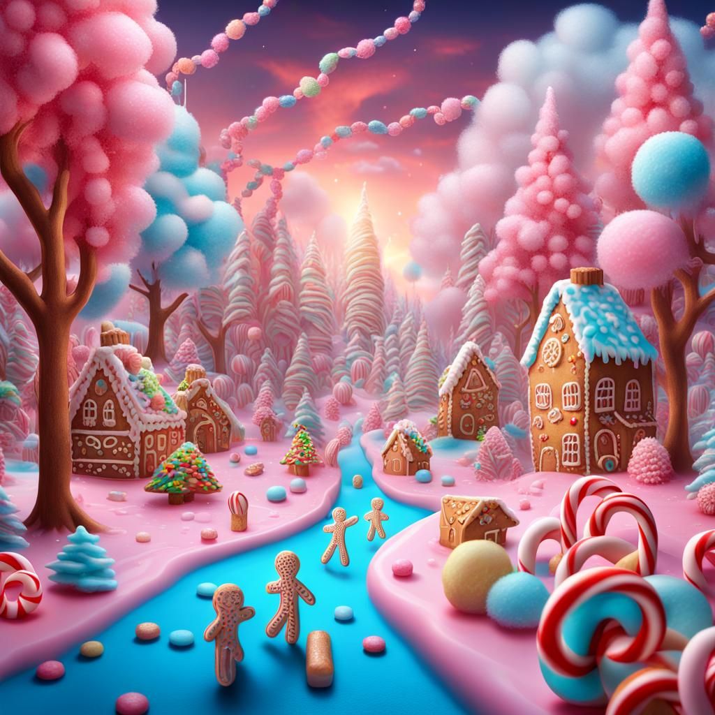 Sweet Candy Land Hyperrealistic Scene