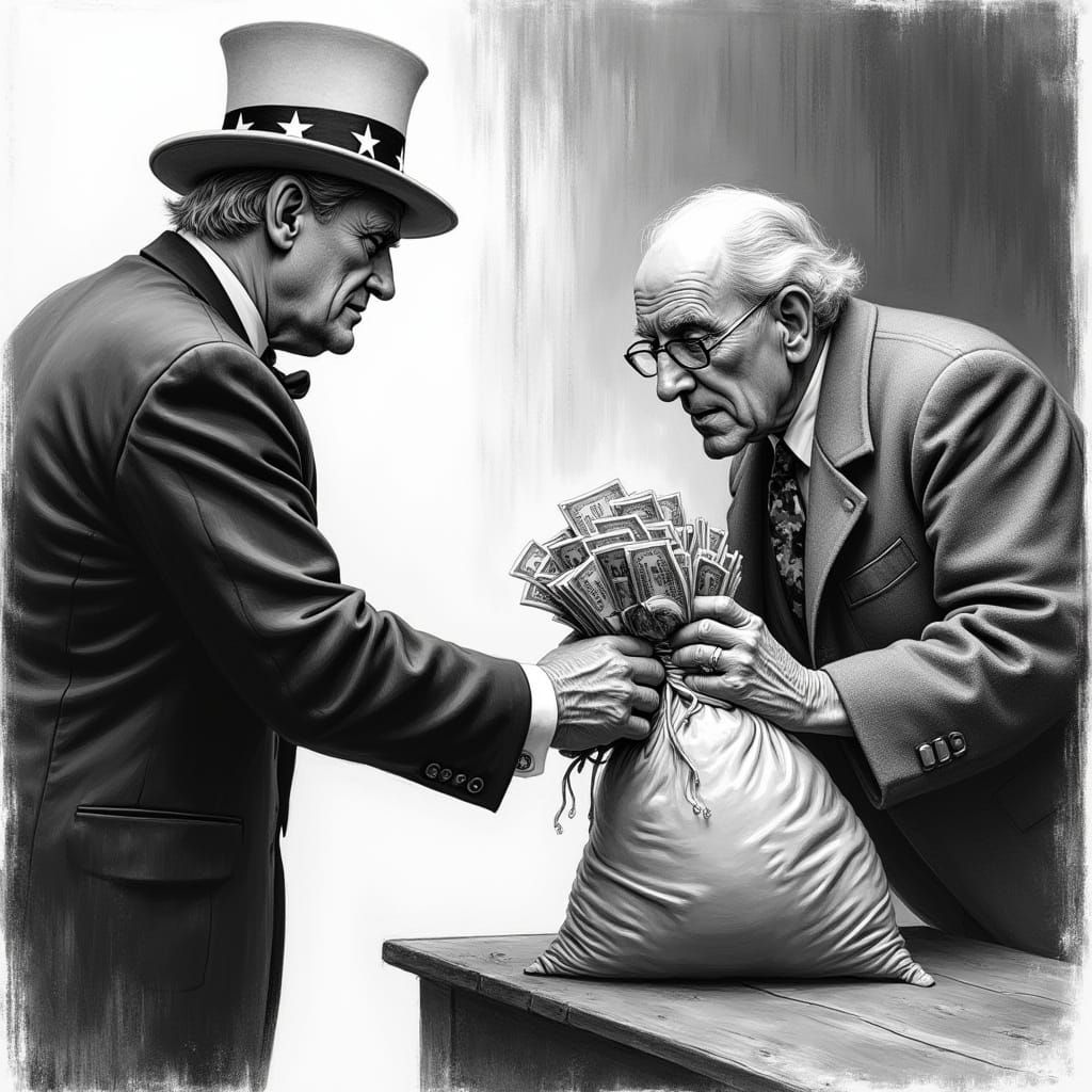 Uncle Sam Pays Professor: Pencil Art in Film Noir Style