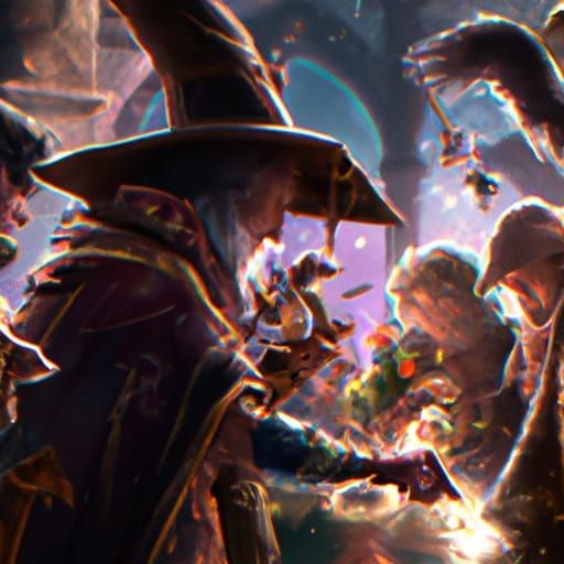 Dark Fantasy Magicians in Hyperdetailed Style