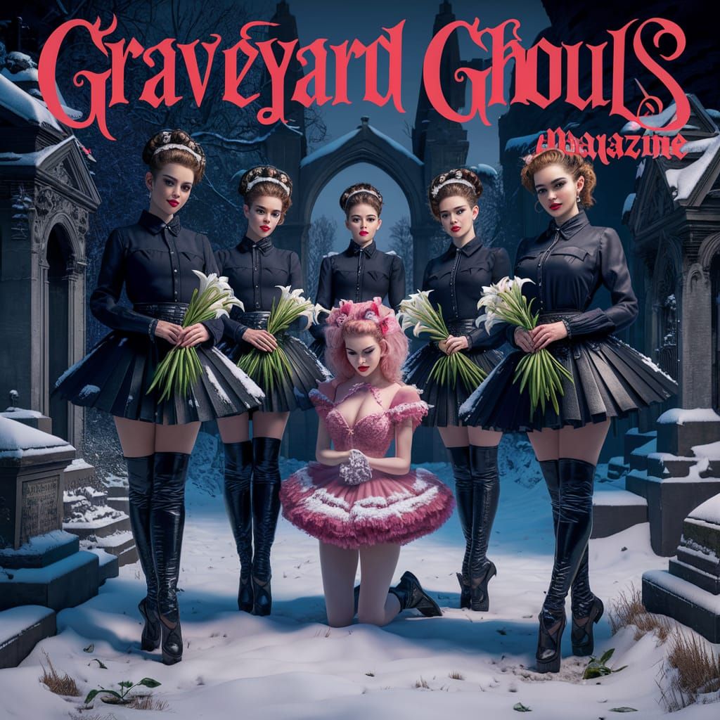 Gothic Ballerinas Dance Among Graves in Cemetery Cover Art