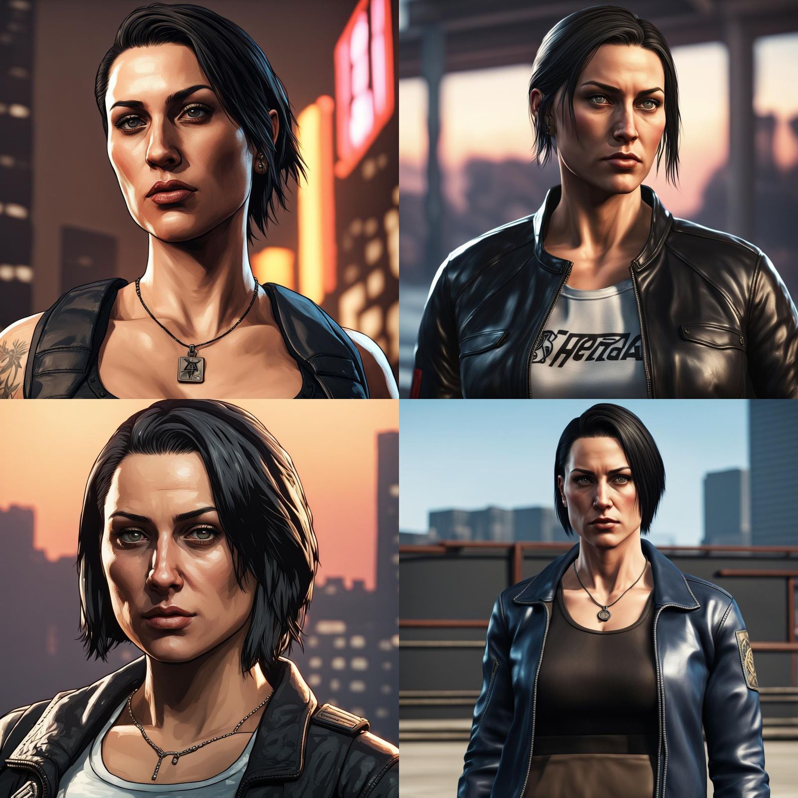 Rhea Ripley as GTA Character in Hyperrealistic Style