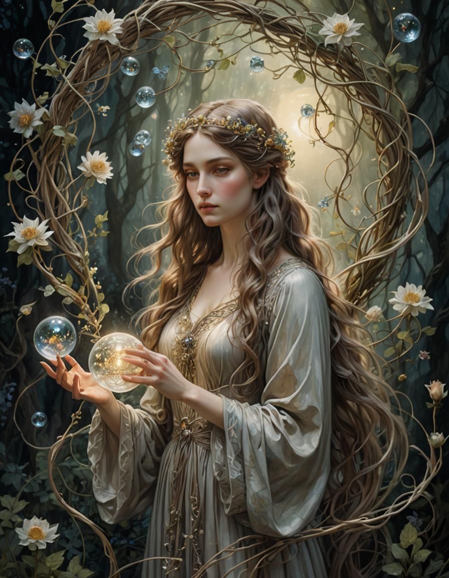 Surreal Enchantress Illuminated by Ethereal Light