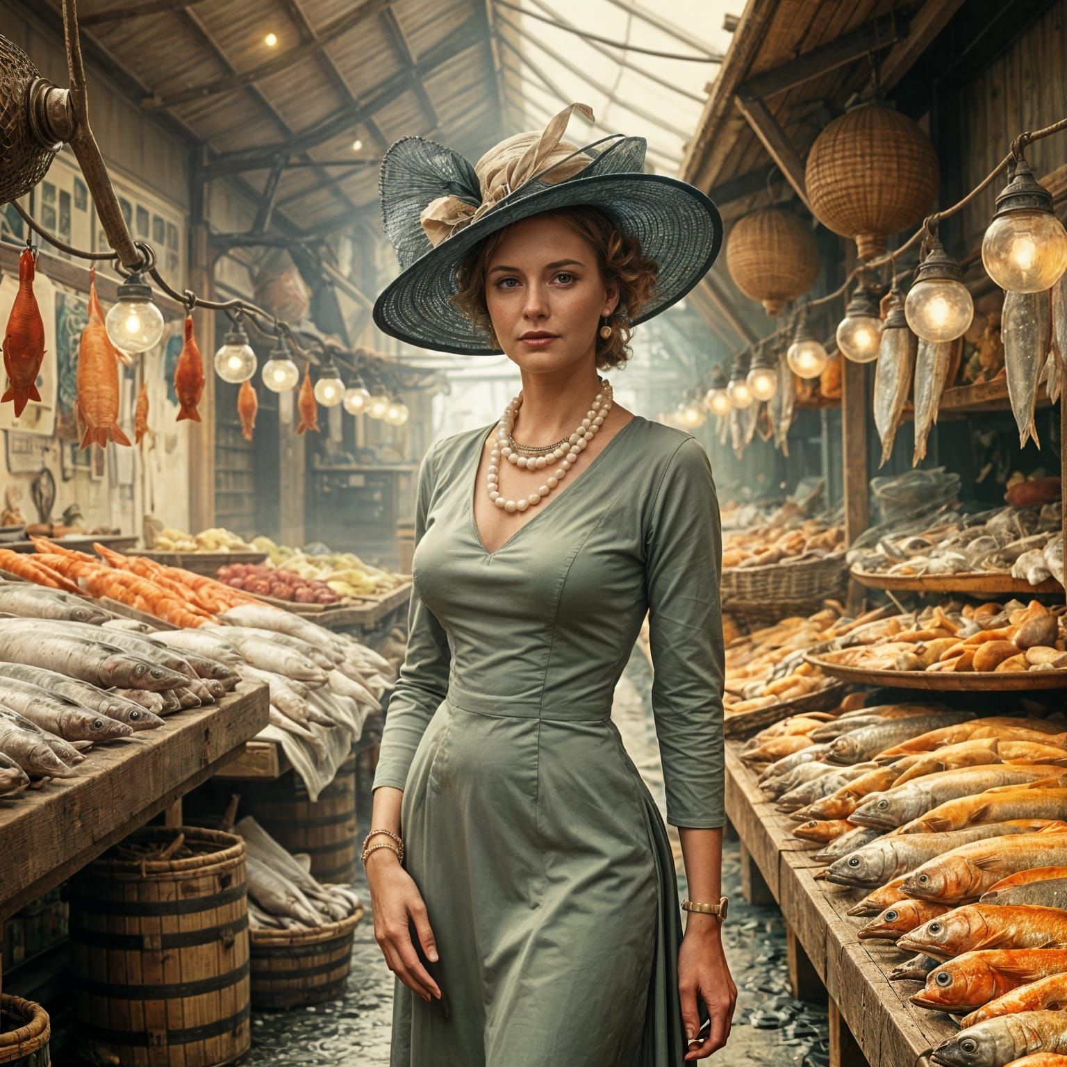 Humorous Social Commentary: Posh Woman in Common Setting