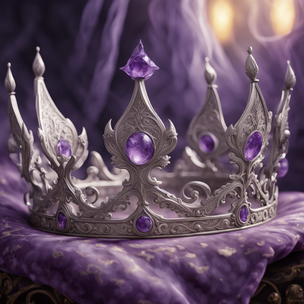 Silver Crown with Dwarven Axeheads: Fantasy Realism