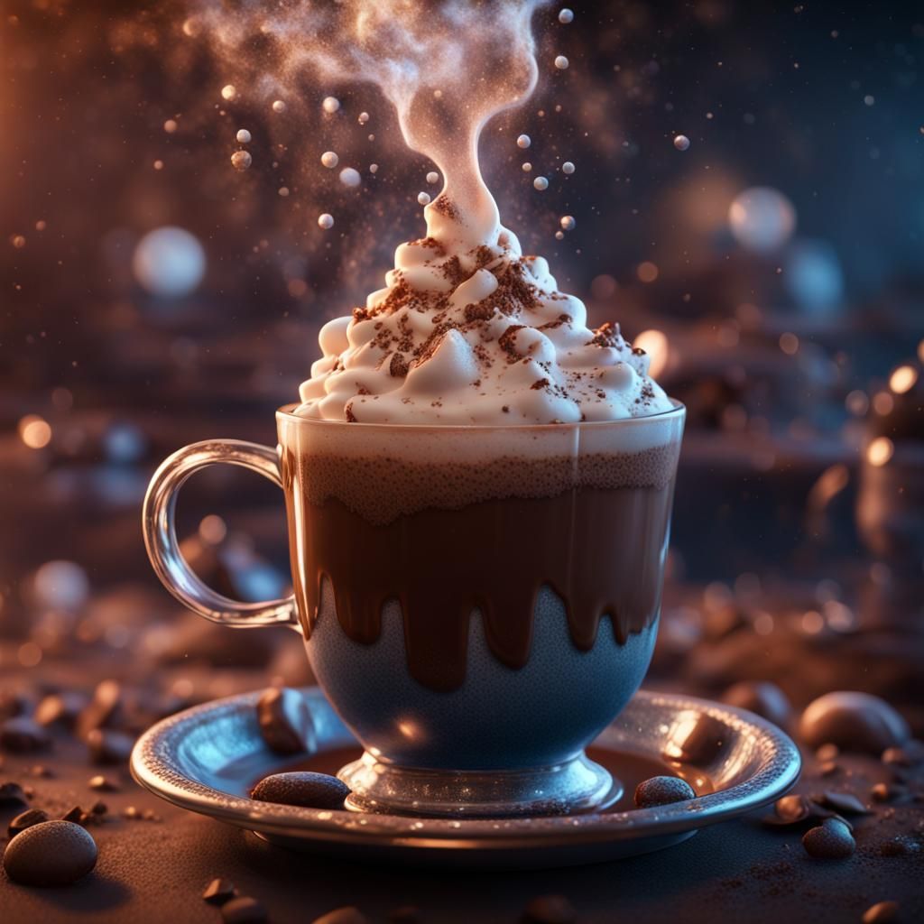 Bubbling Hot Chocolate with Sparkly Steam