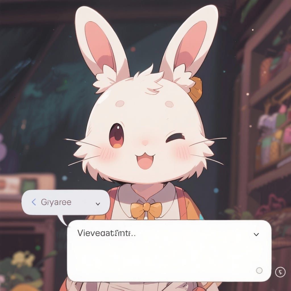 Anime Bunny Creature Dialogue Portrait for RPG