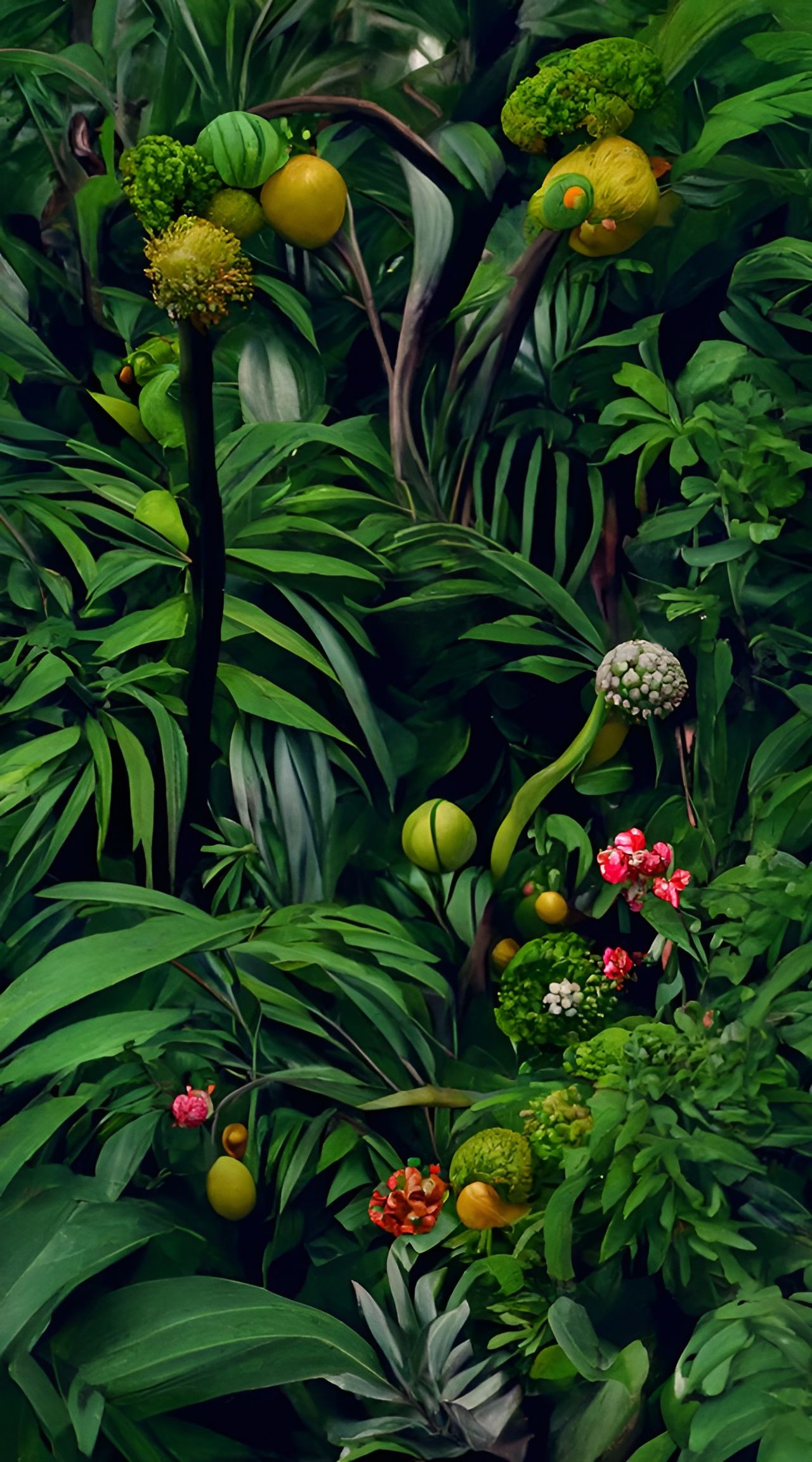 Extravagant Jungle Flora Illustration in Hyperrealism Style