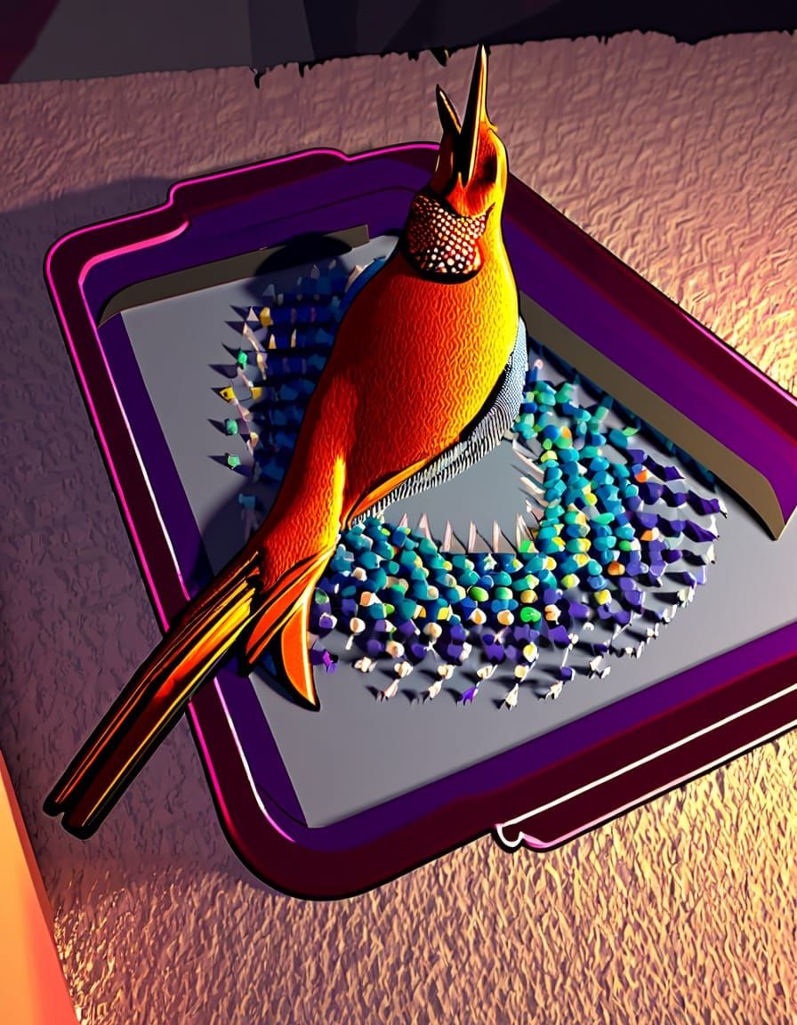 Vibrant Free Bird Portrait in Triadic Colors