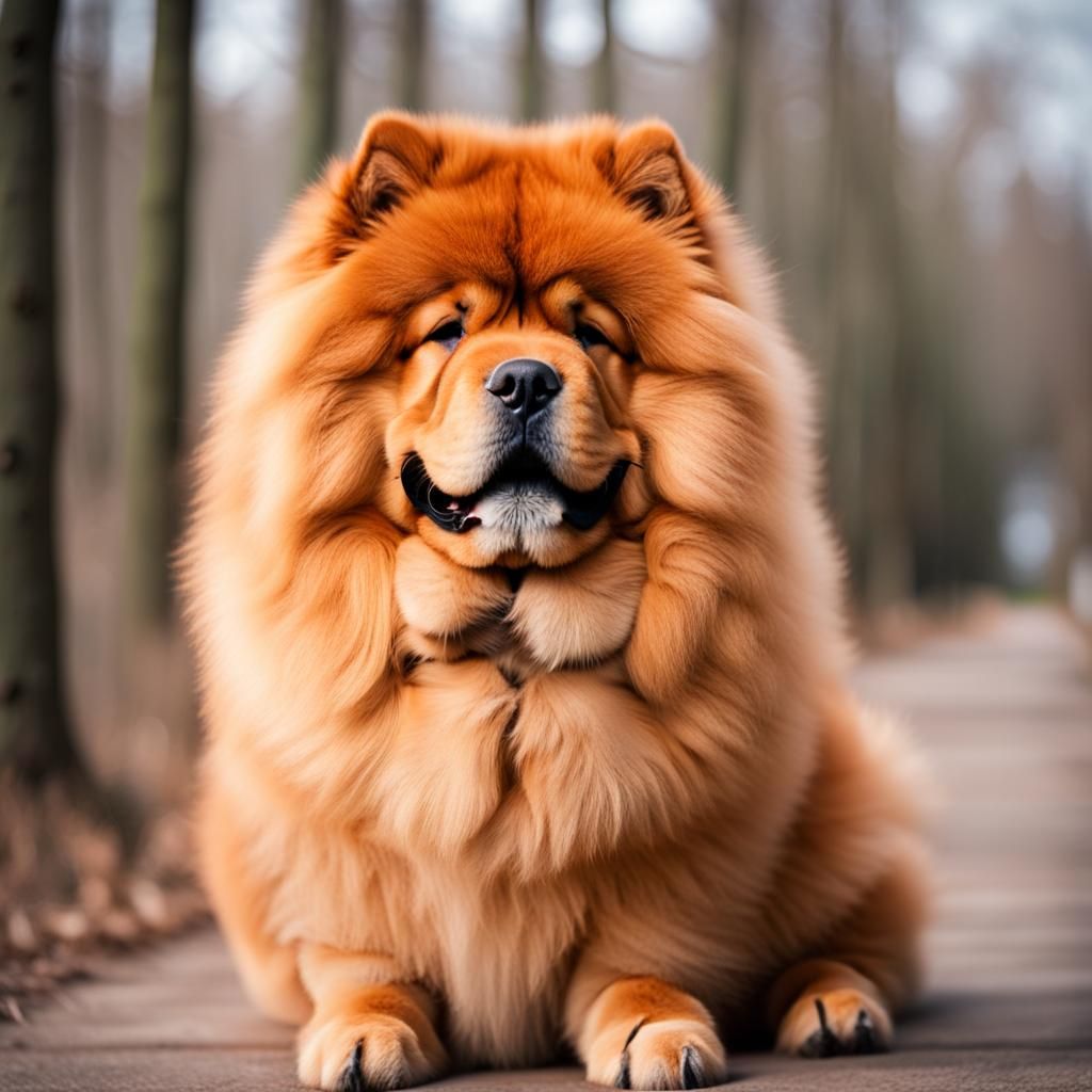 Adorable Red Chow Chow Puppy Portrait