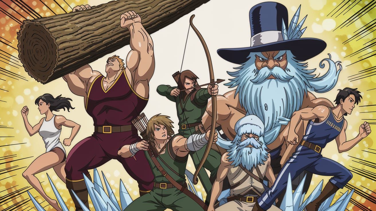 Anime Companions Prepare for Adventure in Comic Style