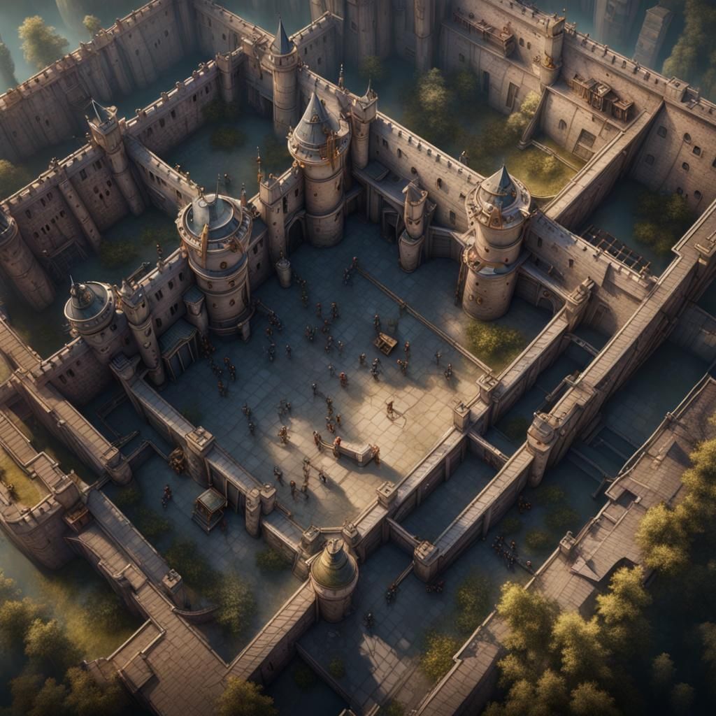 Fencing Academy in Royal Industrial Castle: Top View