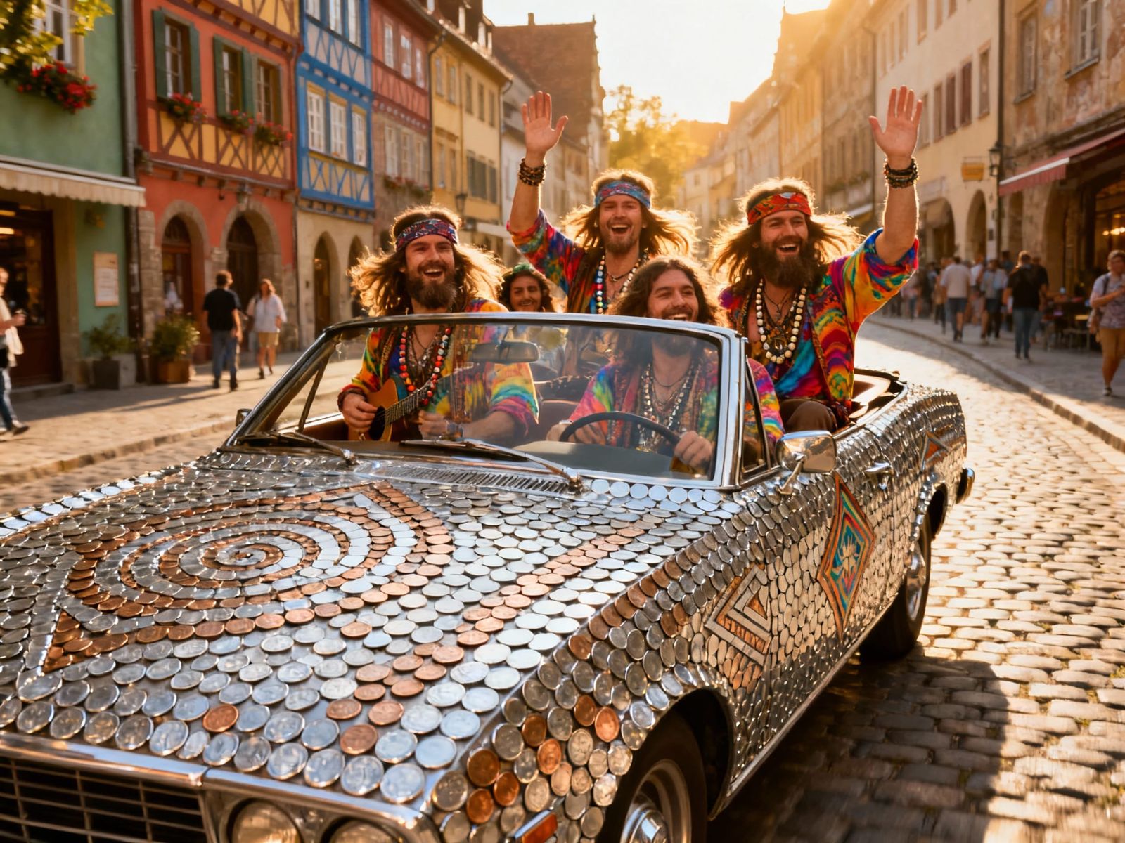 Hippie Cabriolet Covered in Coins