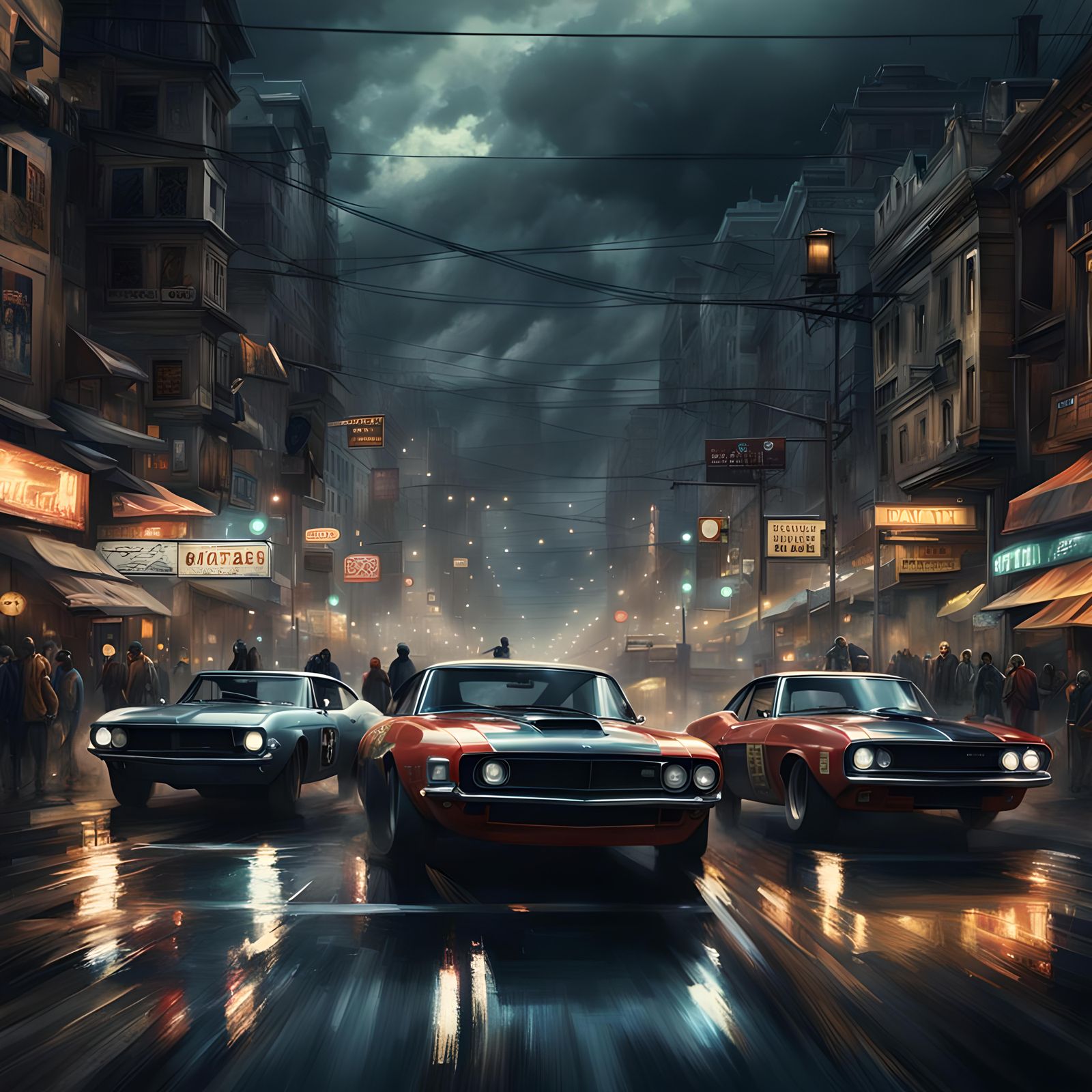 Epic Street Racers in Digital Matte Painting