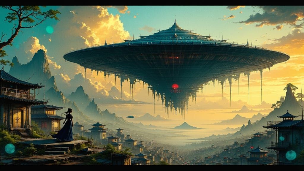 Colossal UFO Hovers Over Favela Cityscape