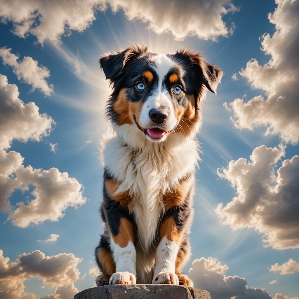 Adorable Australian Shepherd in Divine Sunshine