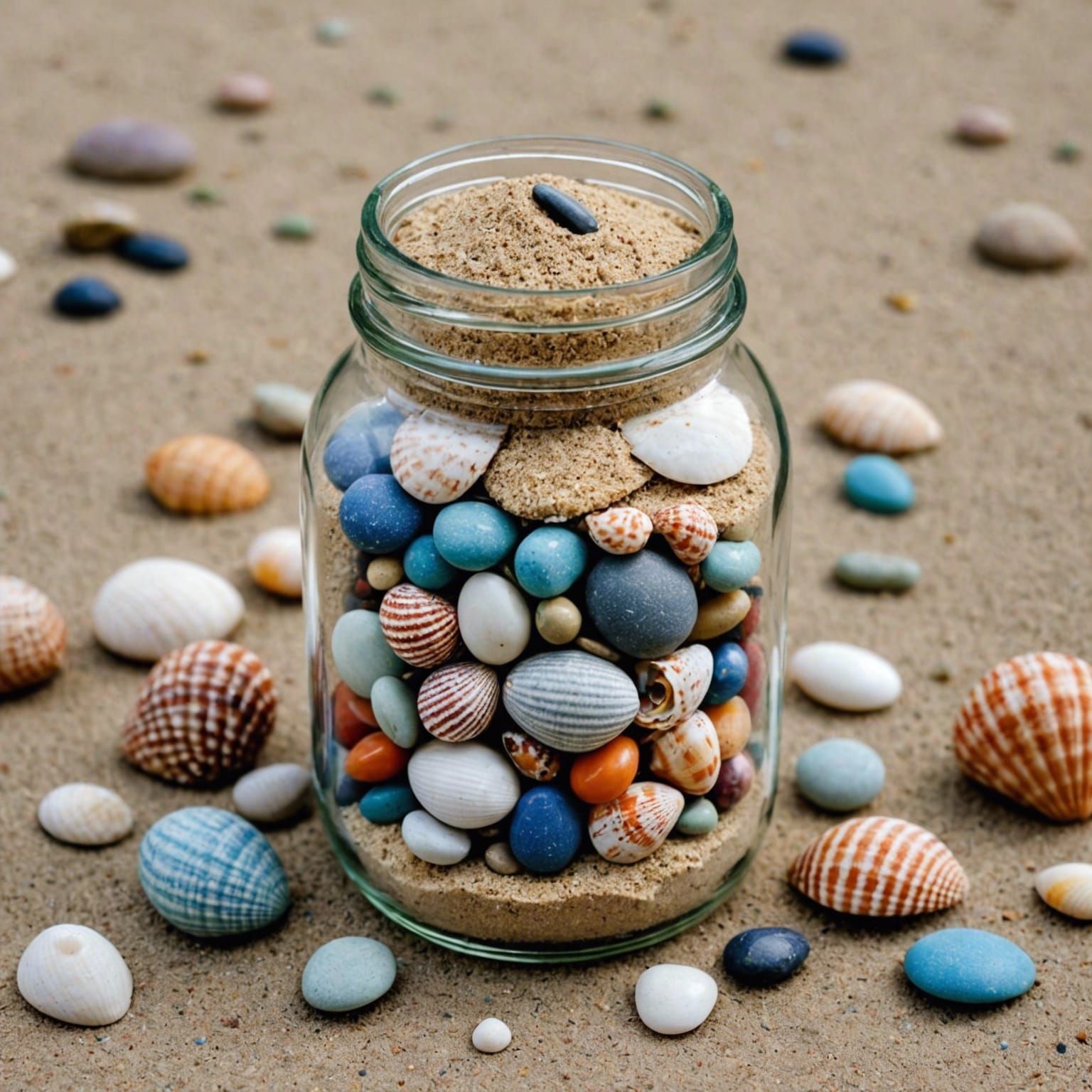 Jar of Sand, Shells, and Stones