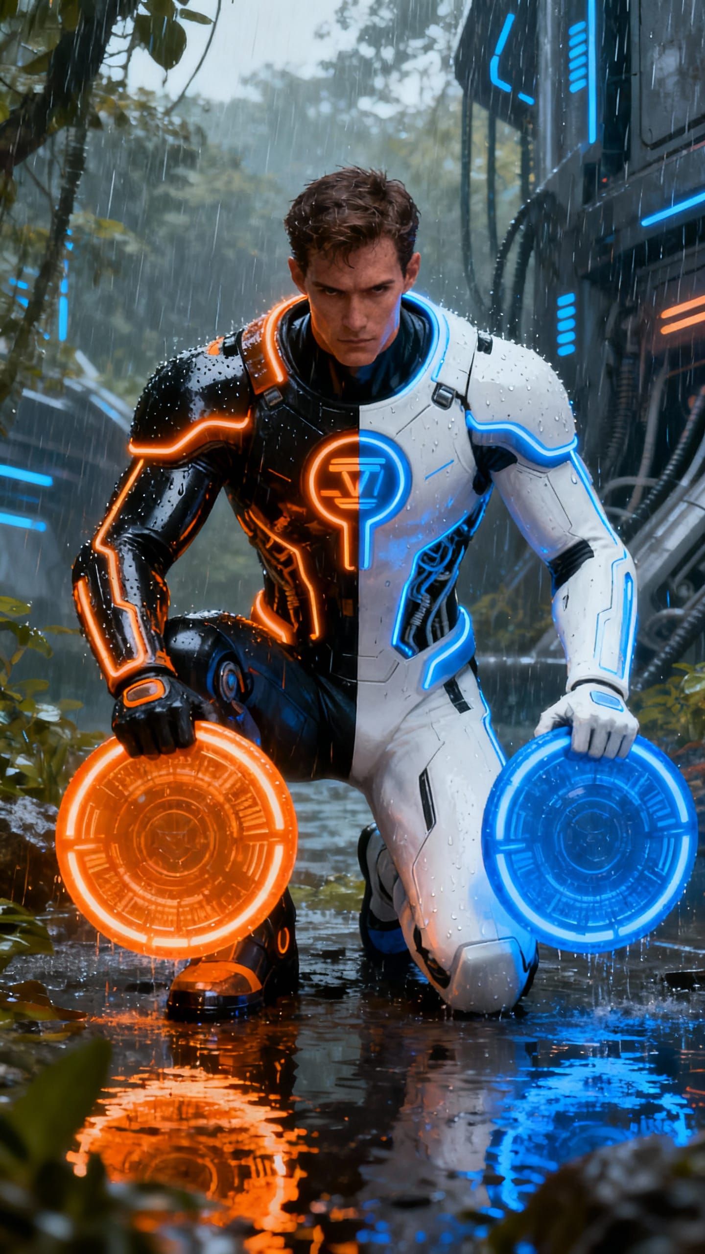 Tron Rinzler in Dynamic Stance with Split Neon Armor