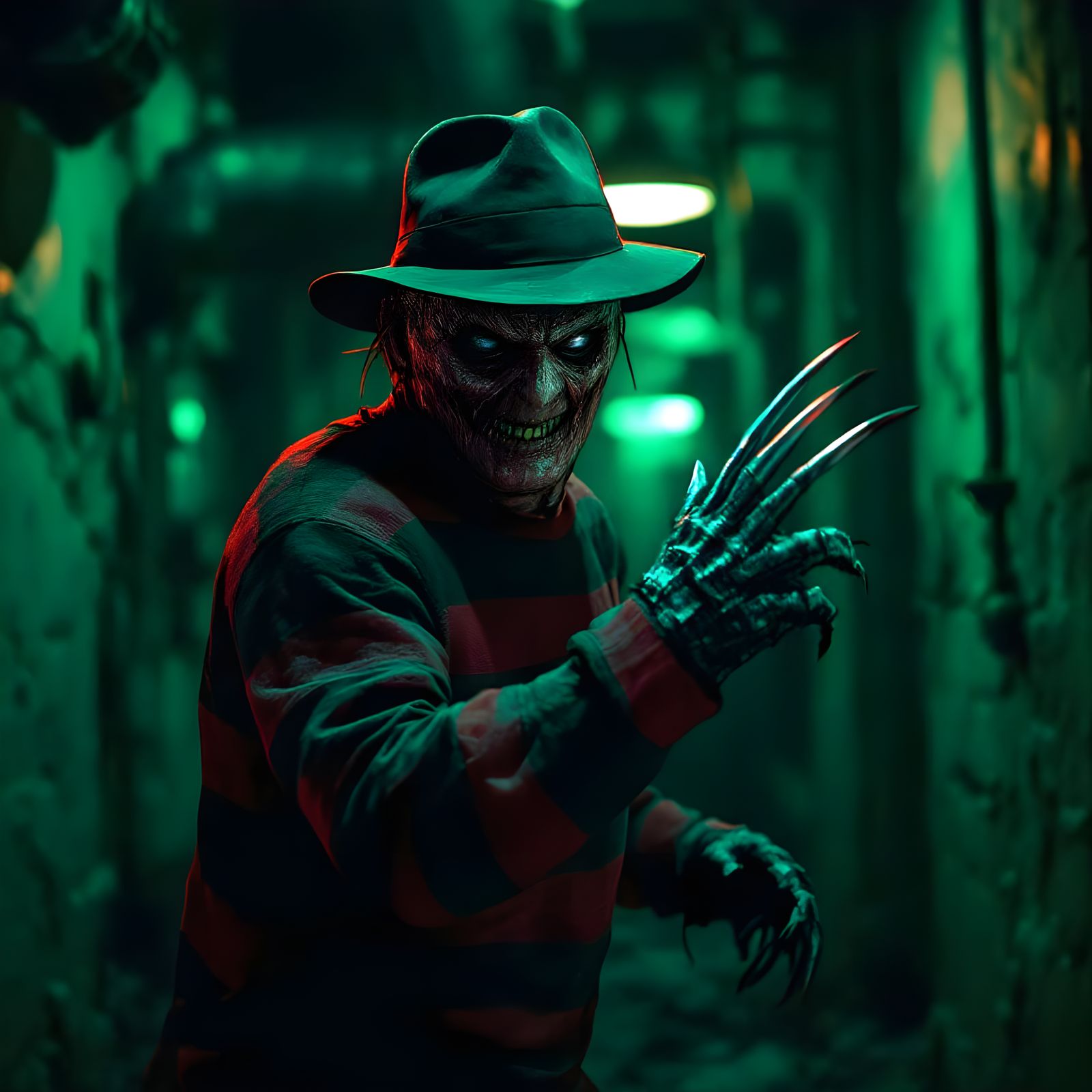Freddy Krueger in Dilapidated Boiler Room