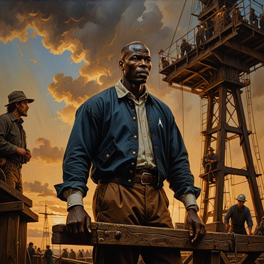 Michael Jordan as 17th Century Oil Rig Baron in Baroque Styl...