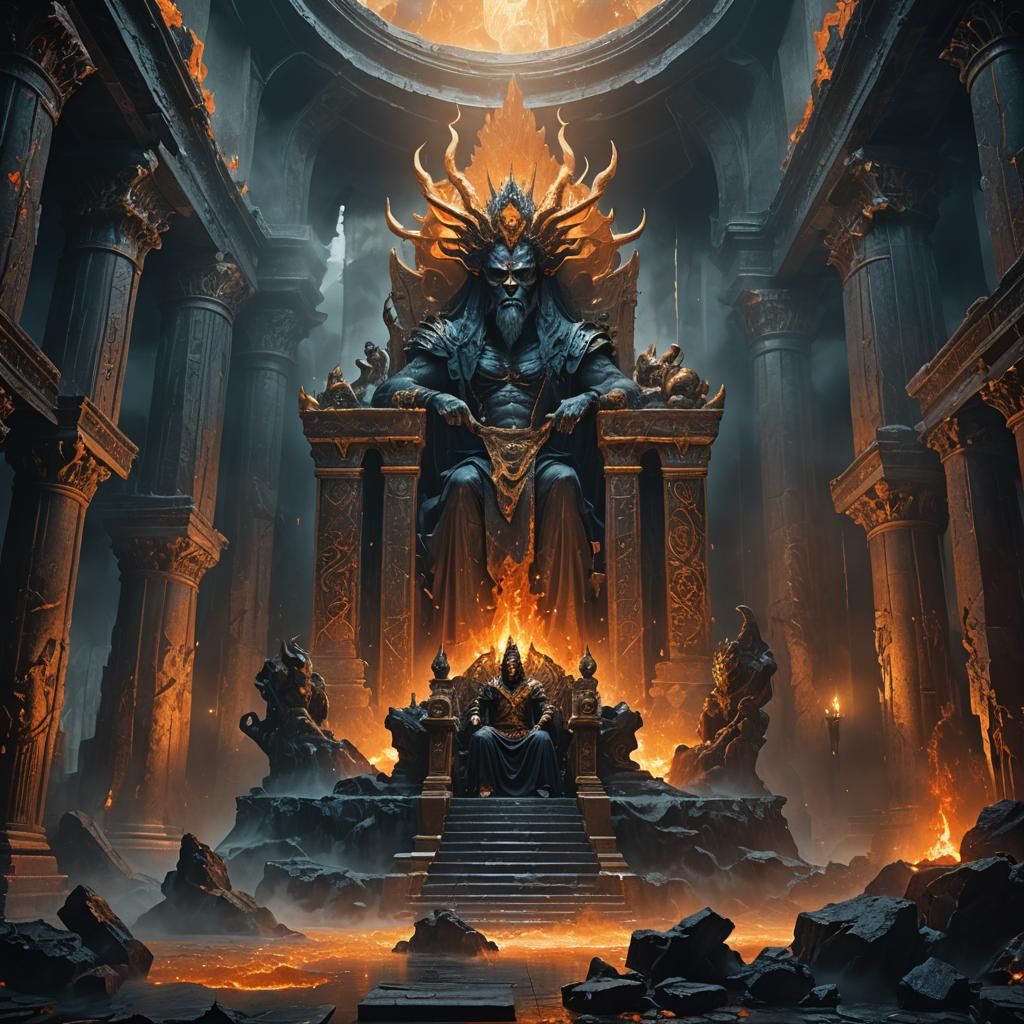 Hades in Lavish Underworld Throne Room