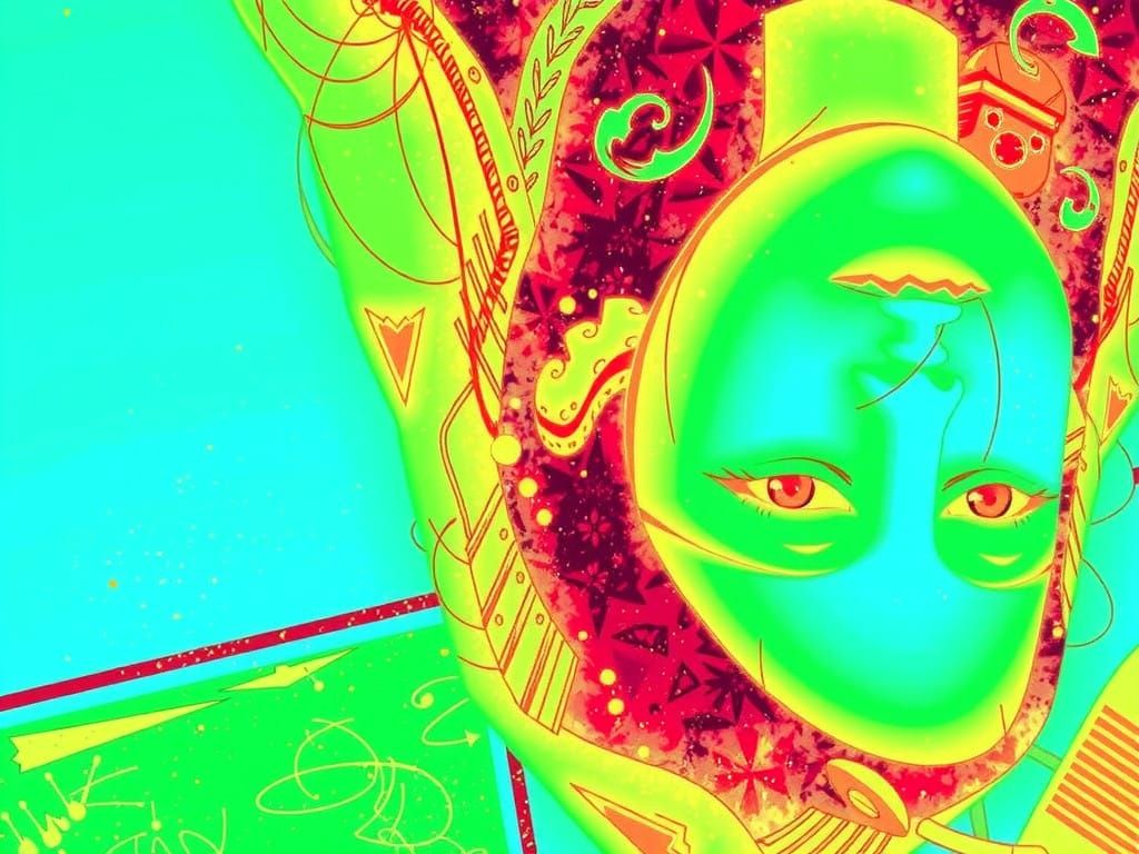 Vibrant Anime Artwork in Traditional Japanese Style