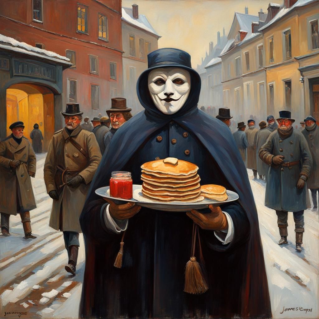 Vilnius Street Scene, 1918, in Oil Painting Style