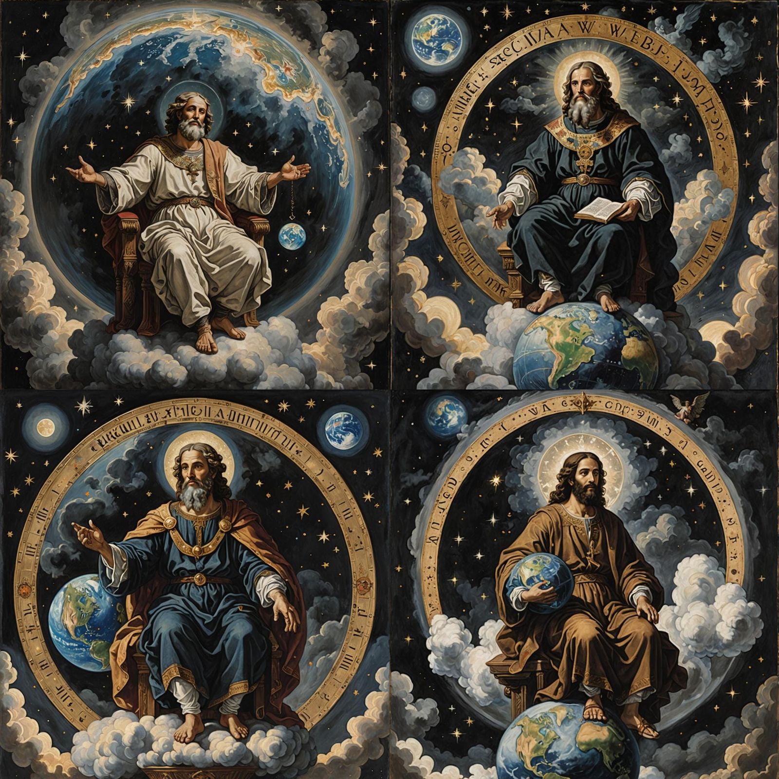 Renaissance Depiction of Yahweh Above the Earth