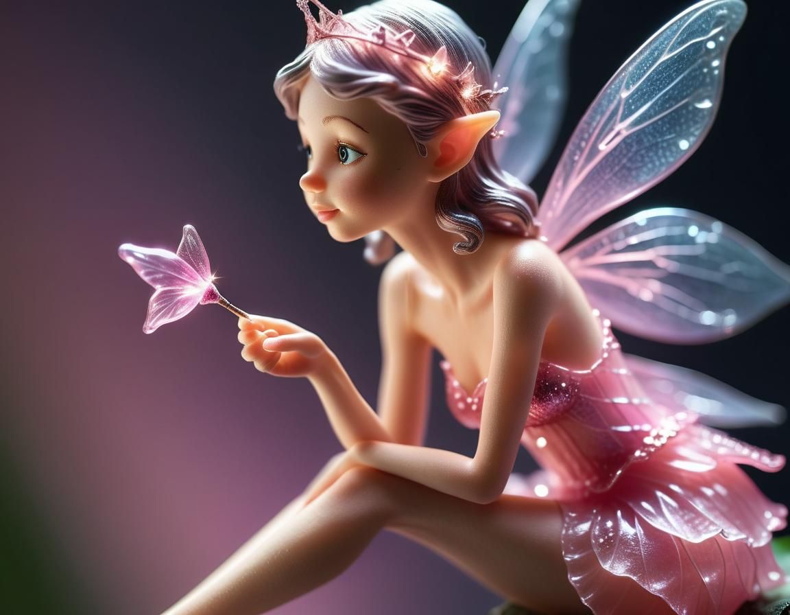 Glimmering Fairy on a Finger Tip, Macro Photograph