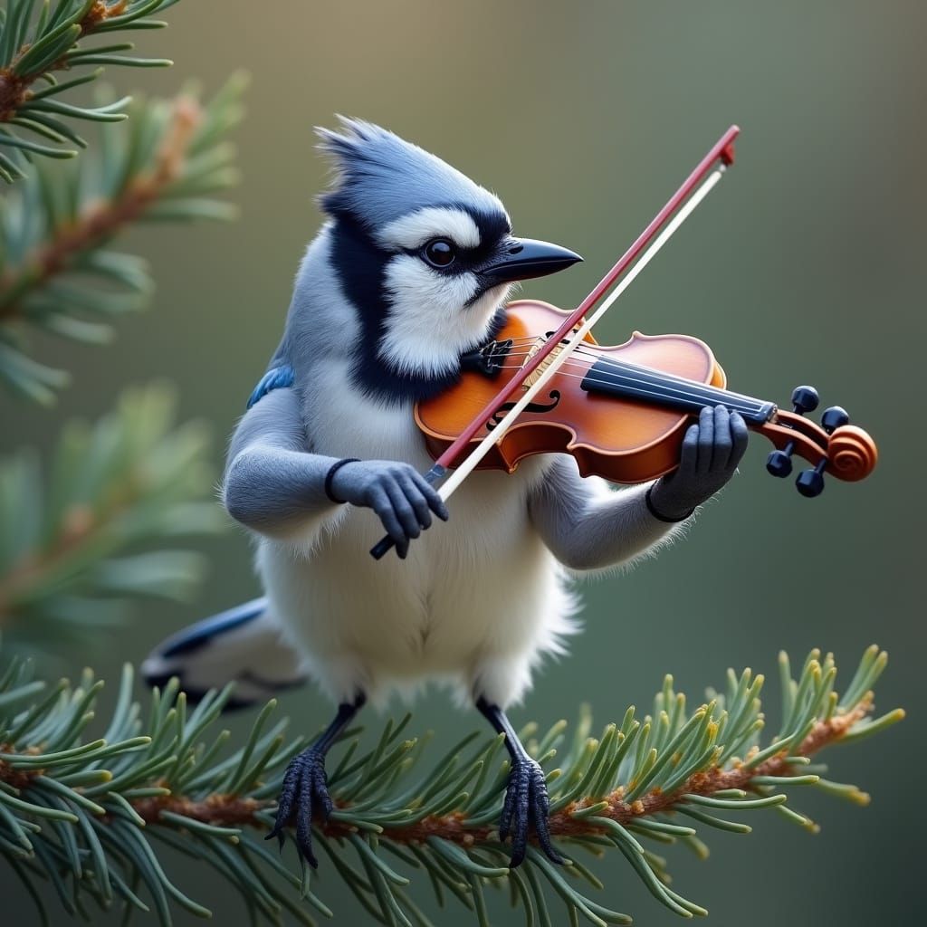 Gray Jay Virtuoso in Hyper-Realistic Wildlife Style
