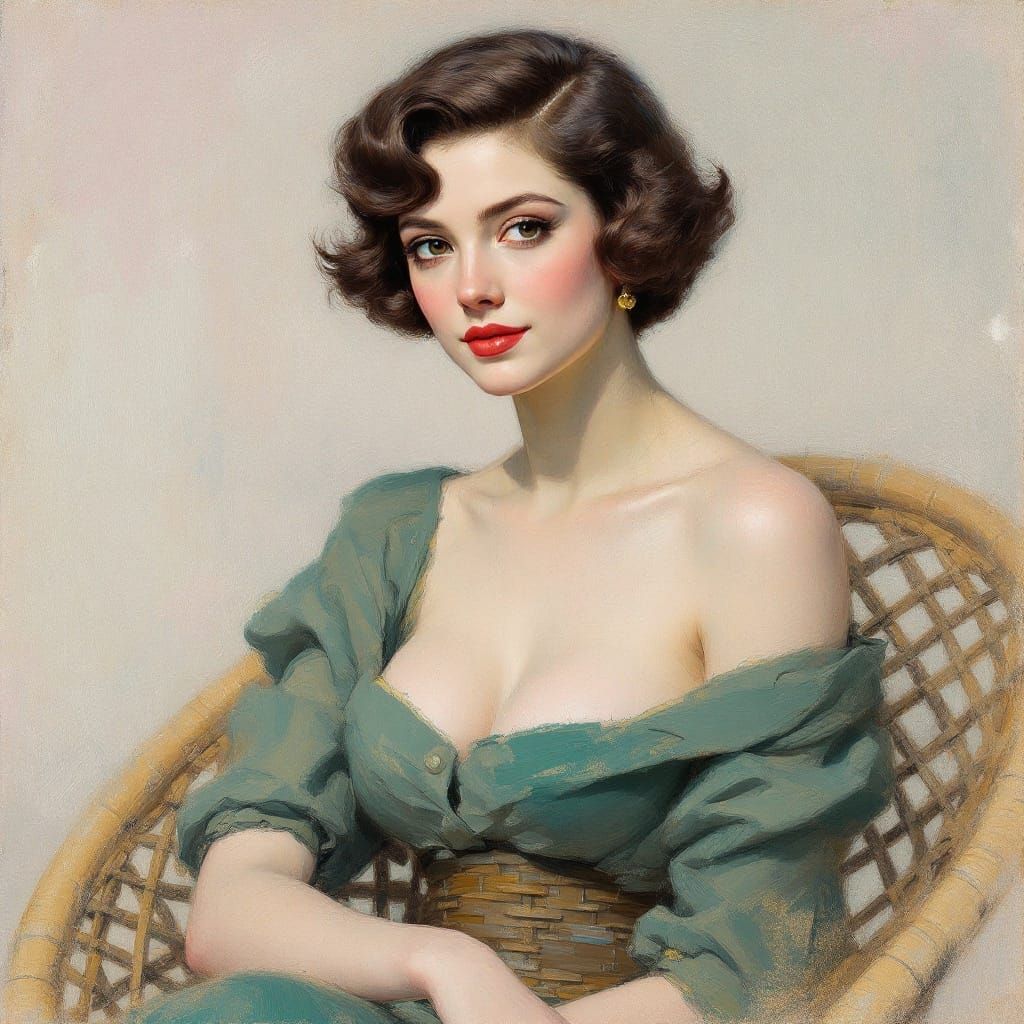 Soft Pastel Portrait of a Poised Woman