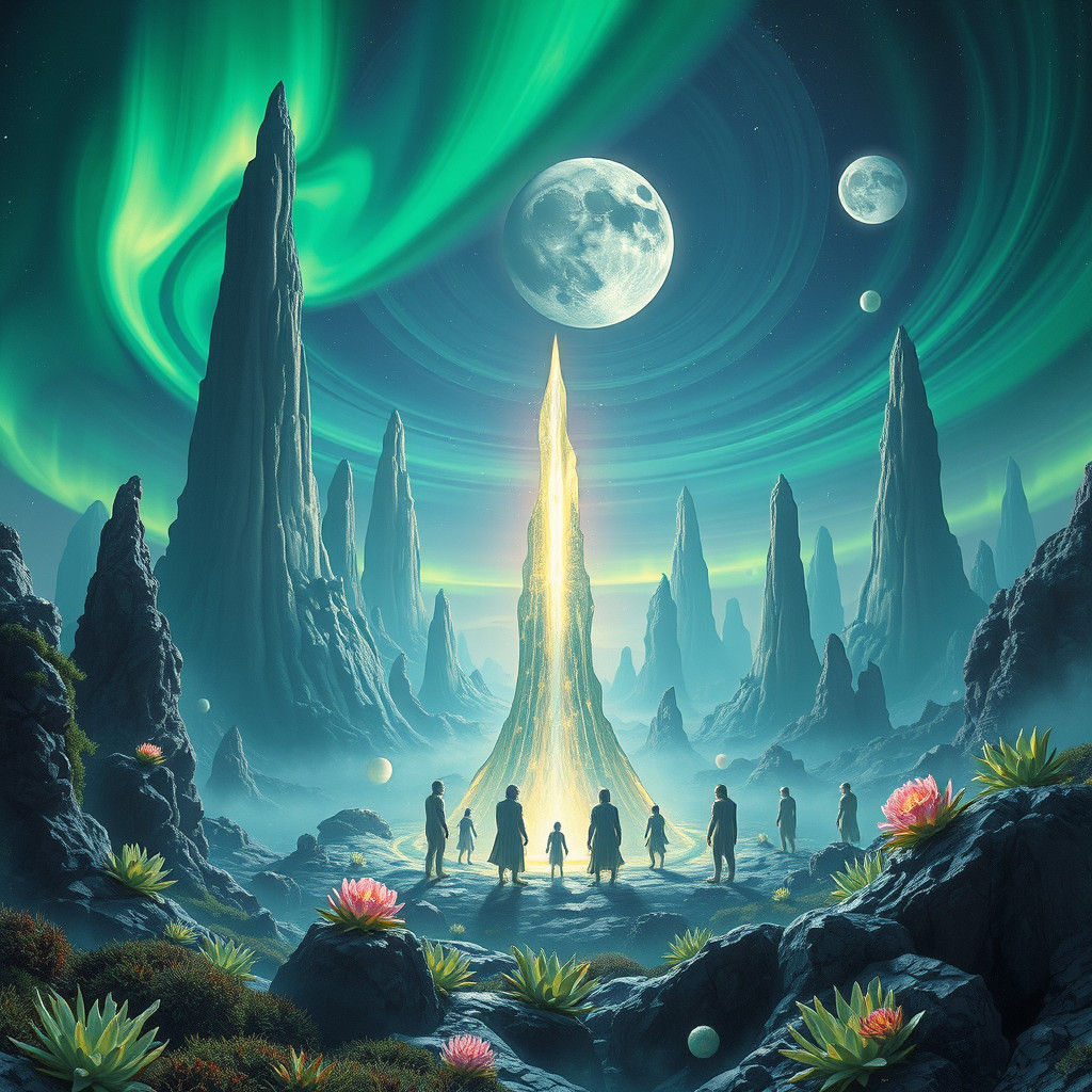 Mystical Alien Planet with Energy Portal